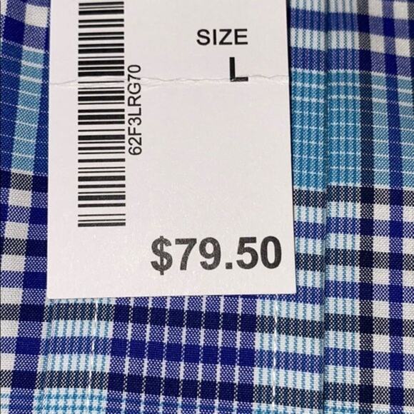 Jos. A. Bank Blue Plaid Traveler Fit Button-Up Shirt | Sz L, NWT - Picture 6 of 6